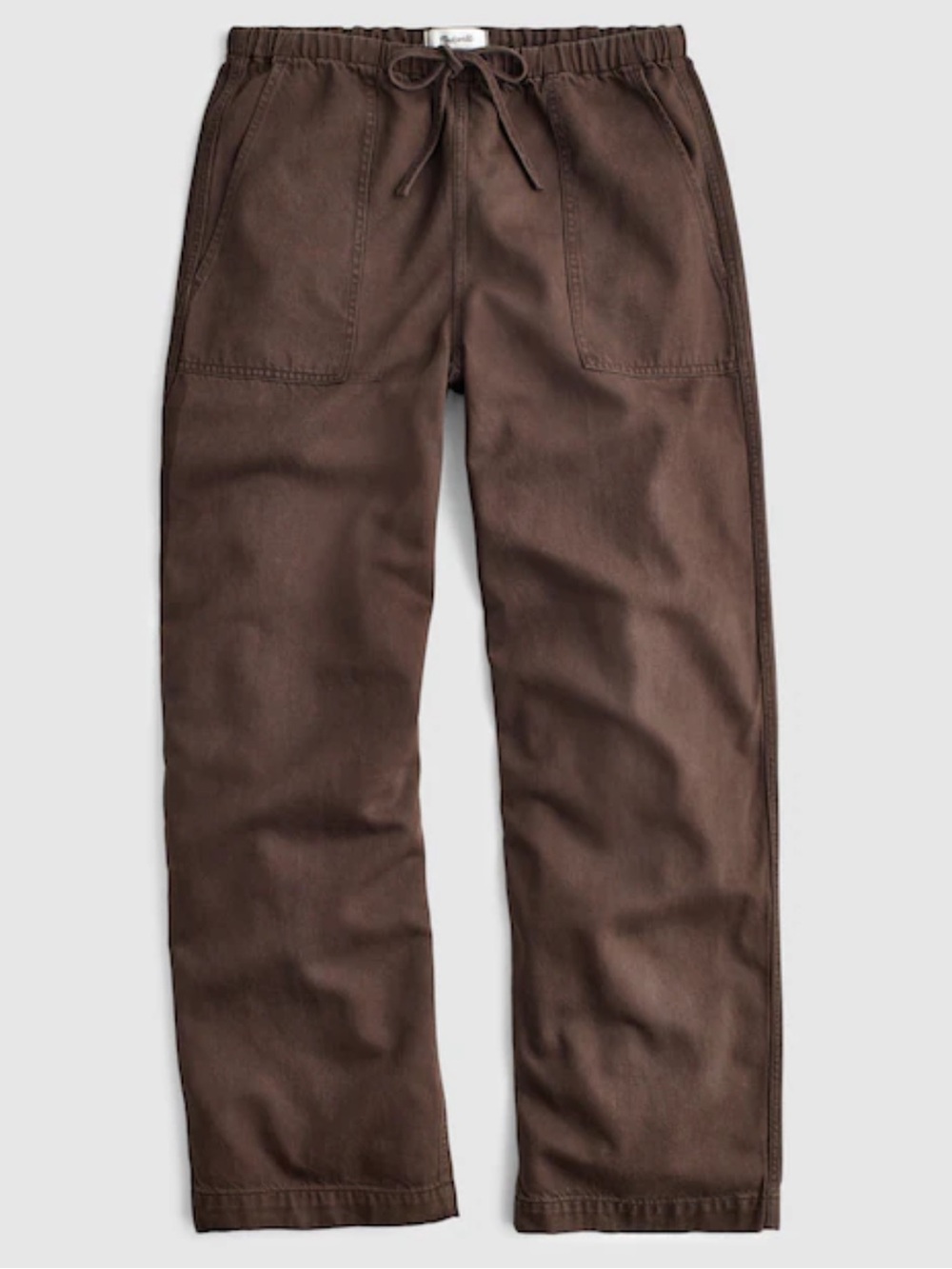 Madewell  Pull-On Barrel-Leg Utility Pants in Airy Denim — Brown - Picture 7 of 10